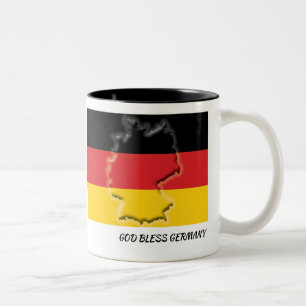 DEUTSCHLAND FLAG MAP Scripture Maßgeschneidert Whi Zweifarbige Tasse