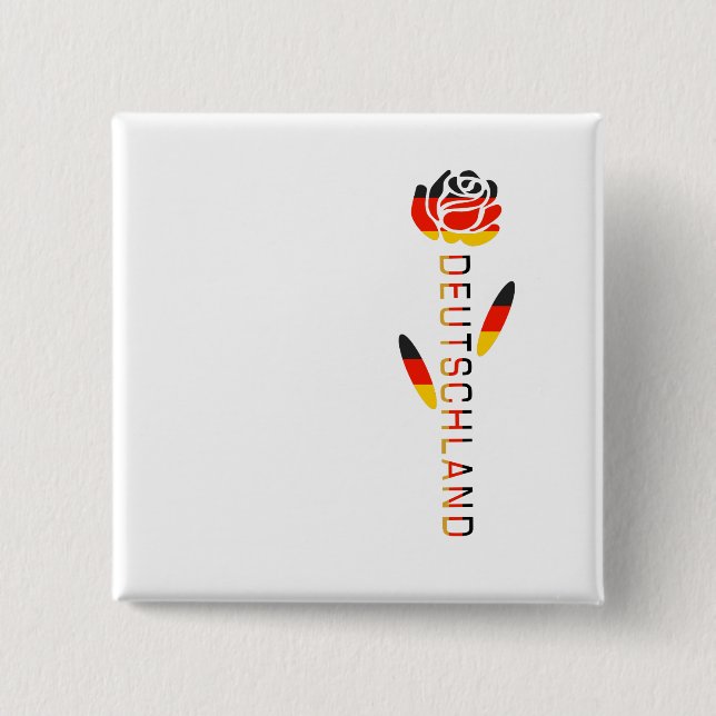Deutschland Flag-Rose Button (Vorderseite)