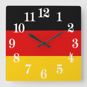 Deutschland-Flagge - Deutschland Quadratische Wanduhr