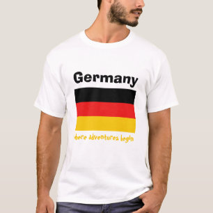 Deutschland-Flagge + Karte + Text-T - Shirt