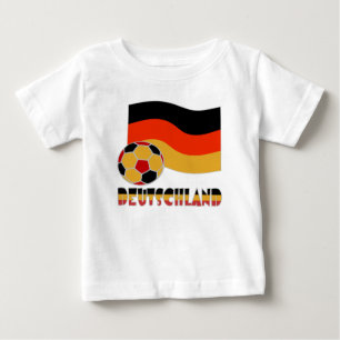 Deutschland-Flagge mit Fußball grauem Rand Baby T-shirt