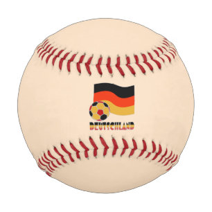 Deutschland-Flagge mit Fußball grauem Rand Baseball