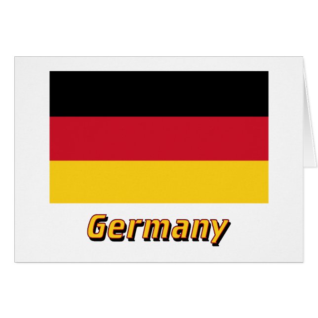 Deutschland-Flagge mit Namen (Vorderseite (Horizontal))