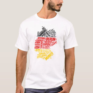 Deutschland Flagge mit Stadtbezeichnungen Word Art T-Shirt
