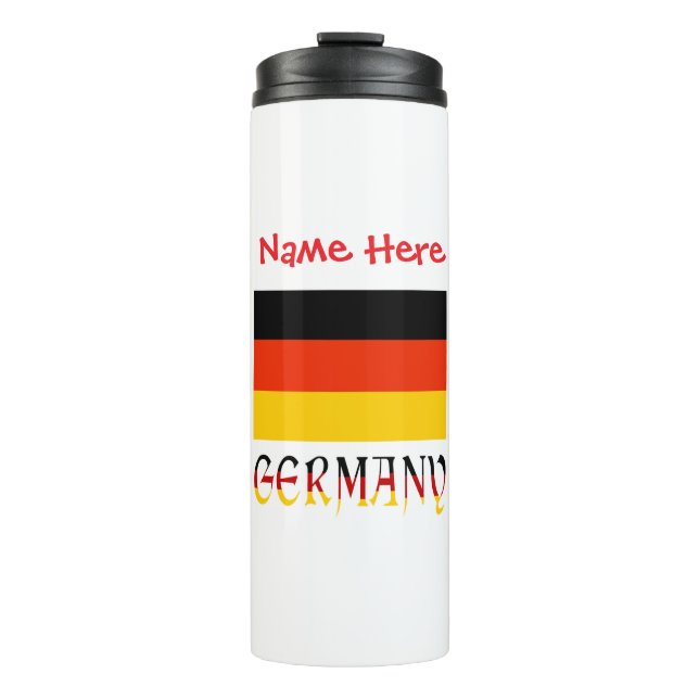 Deutschland Flagge Personalisiert Thermosbecher (Vorderseite)