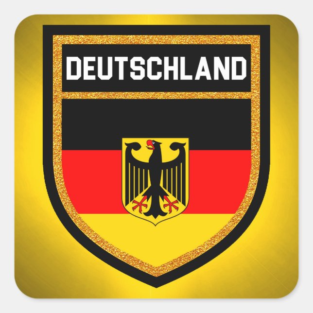 Deutschland-Flagge Quadratischer Aufkleber (Vorderseite)