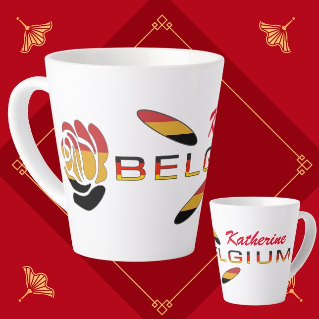 Deutschland-Flagge-Rose Personalisierte kleine Lat Milchtasse (Von Creator hochgeladen)