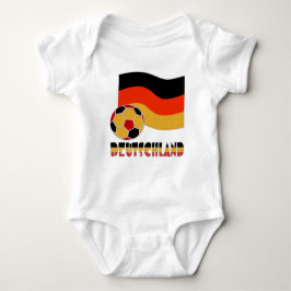 Deutschland Flagge und Fußball-Ball graue Grenze Baby Strampler