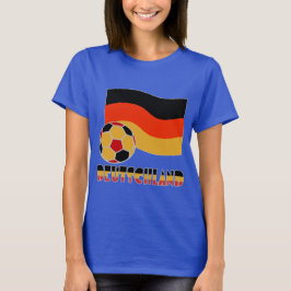 Deutschland Flagge und Fußball-Ball graue Grenze T-Shirt