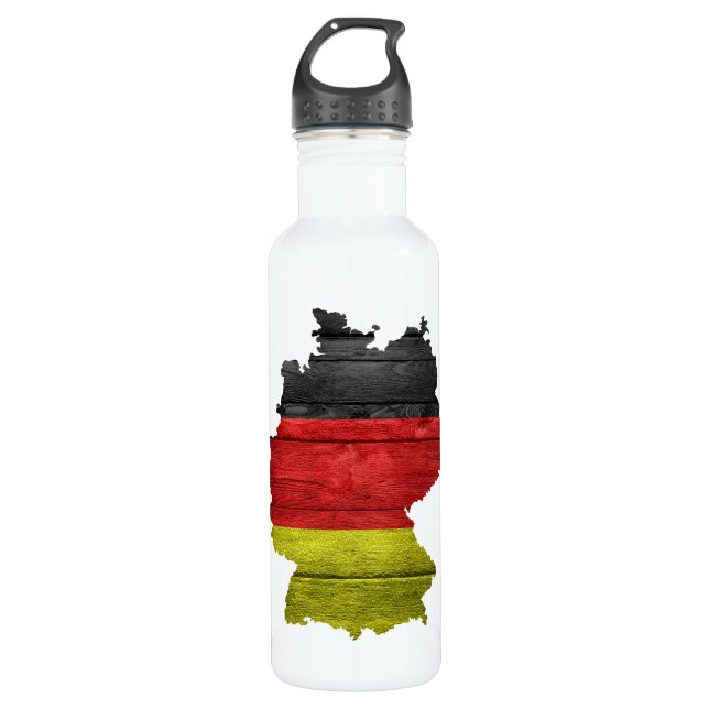 Deutschland - Flagge und Karte Trinkflasche (Vorderseite)