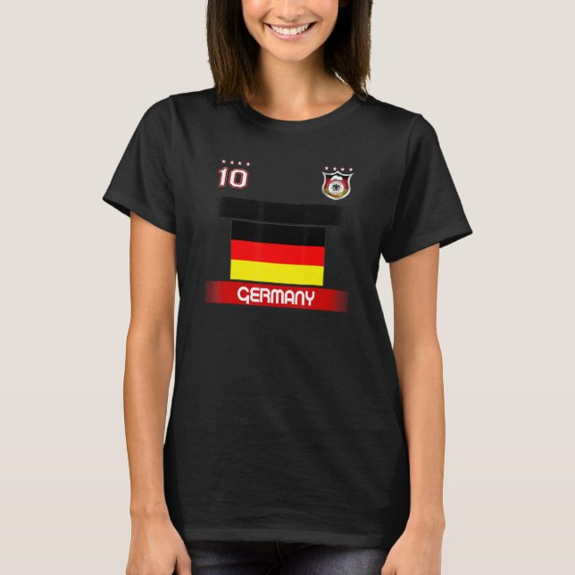 Deutschland - Flaggen-Fußball-Design mit deutschem T-Shirt (Vorderseite)