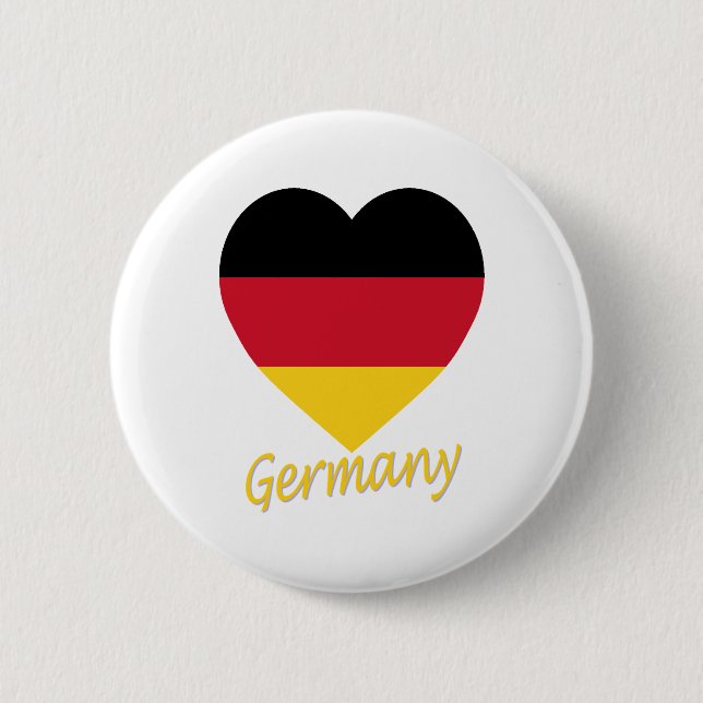 Deutschland-Flaggen-Herz Button (Vorderseite)