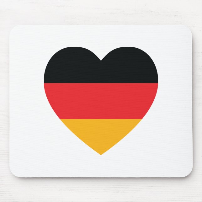 Deutschland-Flaggen-Herz-Mausunterlage Mousepad (Vorne)