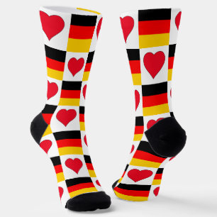 Deutschland Flaggen Herzendesign Spaß Deutscher St Socken