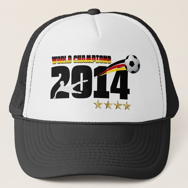Deutschland-Flaggen-Weltmeister-Fußball 2014 Truckerkappe (Vorderseite)