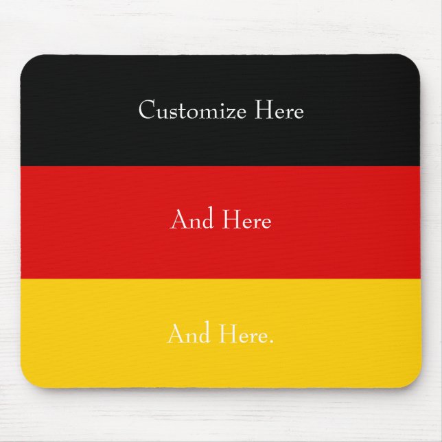 Deutschland Flaggenfarben Schwarzes Gold Personali Mousepad (Vorne)