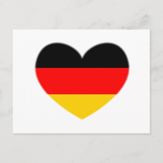 Deutschland Flaggenherz Postkarte (Vorderseite)