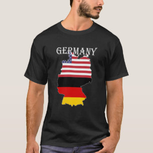 Deutschland Flaggenkarte USA Herkunft Expatriate E T-Shirt