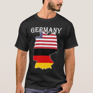 Deutschland Flaggenkarte USA Herkunft Expatriate E T-Shirt