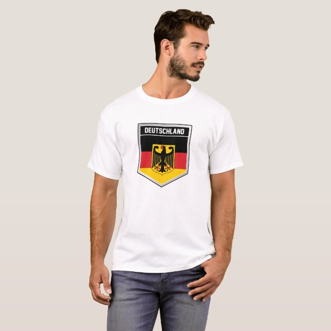 Deutschland - Flaggenschild-T - Shirt (Vorne ganz)