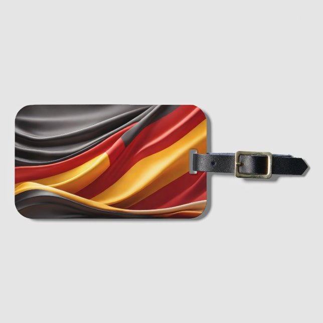 Deutschland Flaggenseidenstruktur Gepäckanhänger (Vorderseite (Horizontal))