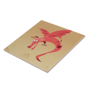 Deutschland Fliegendes Dragon Vintage Poster Fliese