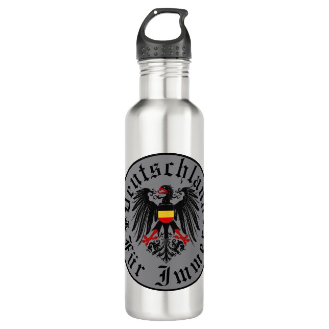 Deutschland Forever/Adler/Eisenkreuz Edelstahlflasche (Vorderseite)