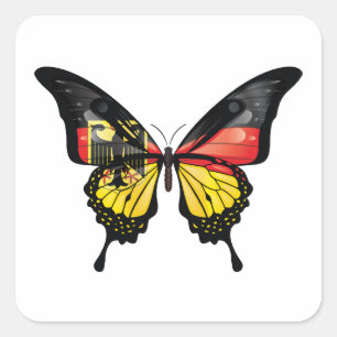 Deutschland Frack-Schmetterlingsflaggenaufkleber Quadratischer Aufkleber
