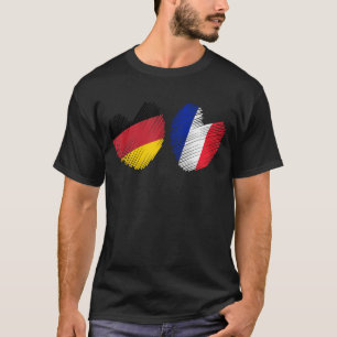 Deutschland Frankreich Herzendeutscher Flaggengrun T-Shirt