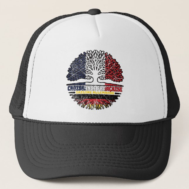 Deutschland Frankreich Treots-Flag Truckerkappe (Vorderseite)
