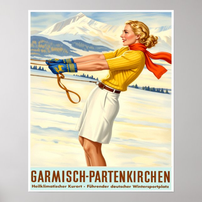 Deutschland, Garmisch Partenkirchen Skiposter Poster (Vorne)