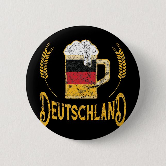 Deutschland German Flag Beer Lover Oktoberfest Button (Vorderseite)