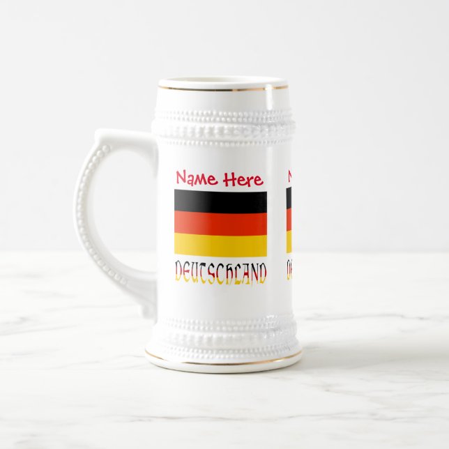Deutschland German Flag Red Personalization Bierglas (Links)