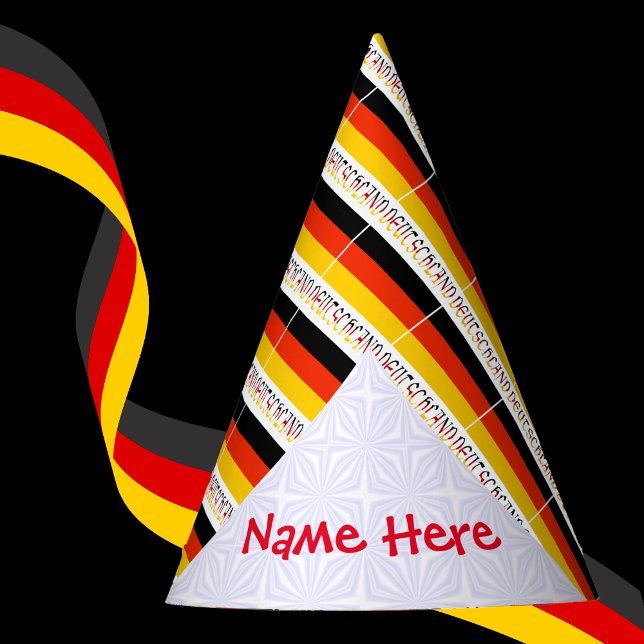 Deutschland German Flag Tiled Red Personalization Partyhütchen (Von Creator hochgeladen)