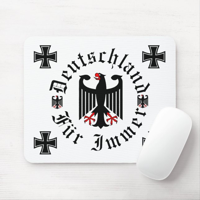 Deutschland/Germany Forever/schwarzer Adler/Eisern Mousepad (Mit Mouse)