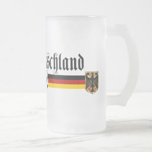 Deutschland großes fussball Logo Mattglas Bierglas