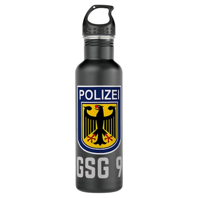 Deutschland GSG 9 Bundespolizei Polizeispezialeinh Edelstahlflasche (Vorderseite)