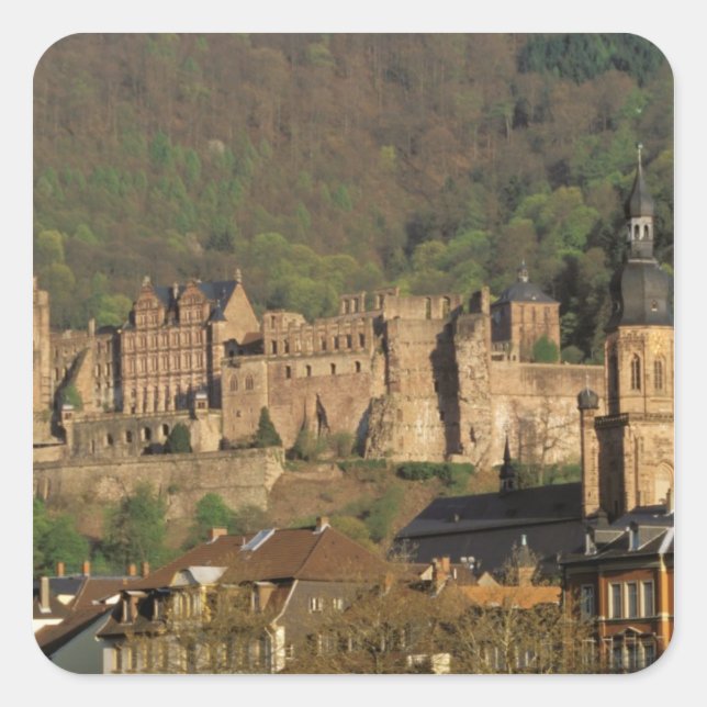 Deutschland, Heidelberg. Schloss Quadratischer Aufkleber (Vorderseite)