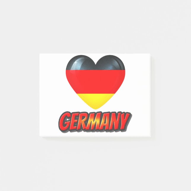 Deutschland Herz Post-it Klebezettel (Vorderseite)