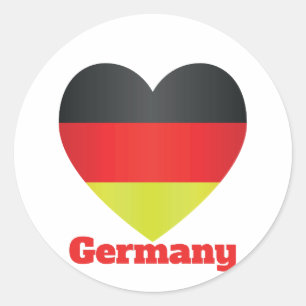 Deutschland Herzenflagge Runder Aufkleber