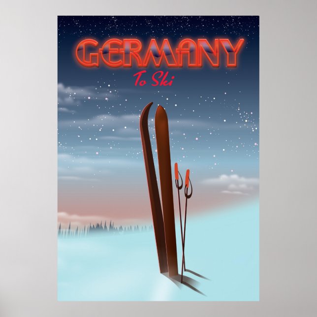 Deutschland Ice Ski Reiseplakat Poster (Vorne)