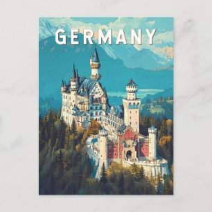 Deutschland Illustration Reise Kunst Vintage Postkarte