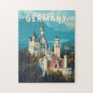 Deutschland Illustration Travel Art Vintag Puzzle