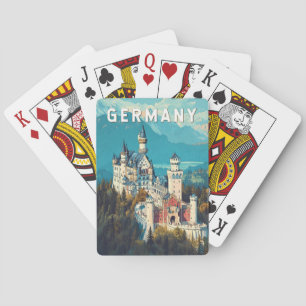 Deutschland Illustration Travel Art Vintag Spielkarten