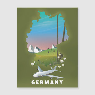 Deutschland Illustriertes Reiseplakat Magnetkarte