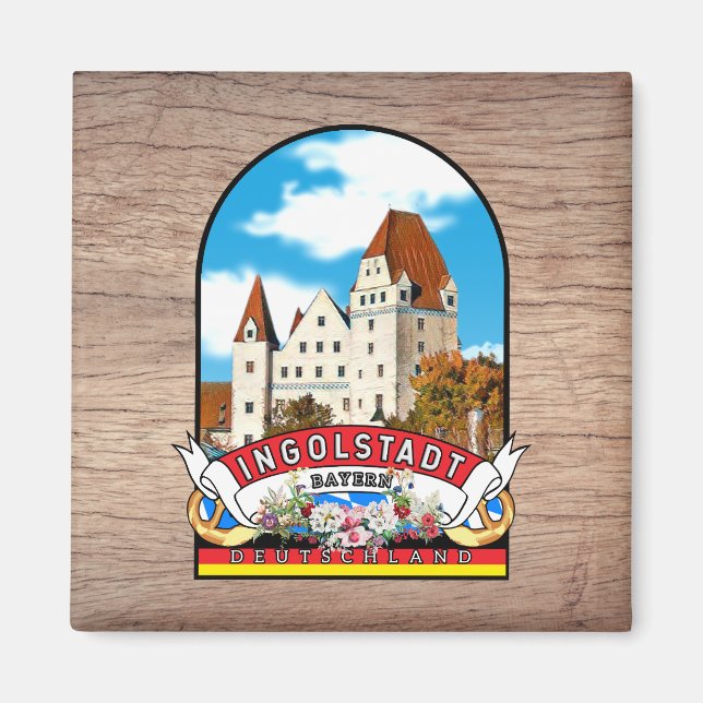 Deutschland Ingolstadt Vintage souvenir Magnet (Vorne)