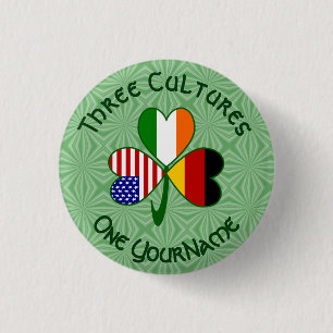 Deutschland Irland USA Kleeblatt Personalisierter  Button