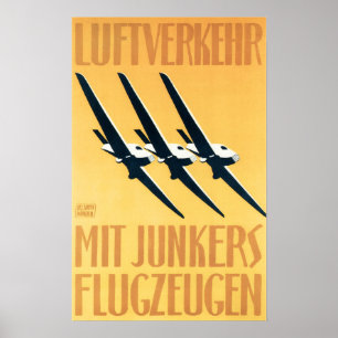 DEUTSCHLAND - Junkerflugzeuge Vintag Poster