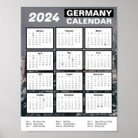 Deutschland Kalender 2024 in englischer Sprache | 