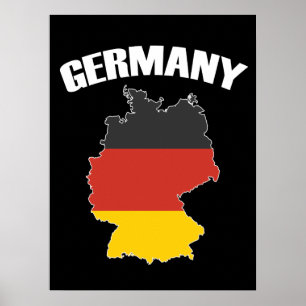 Deutschland Karte - Deutsche Flagge - Deutschland Poster